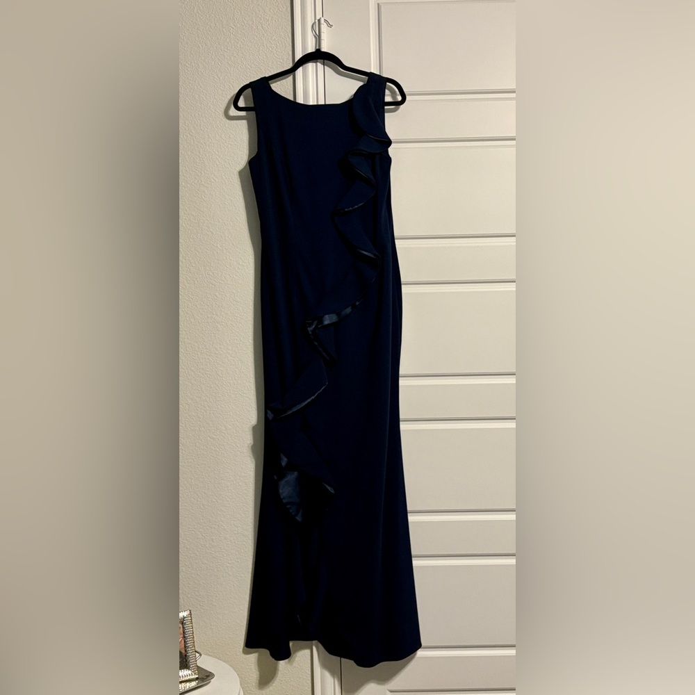Carmen Marc Valvo Navy Blue Formal Dress